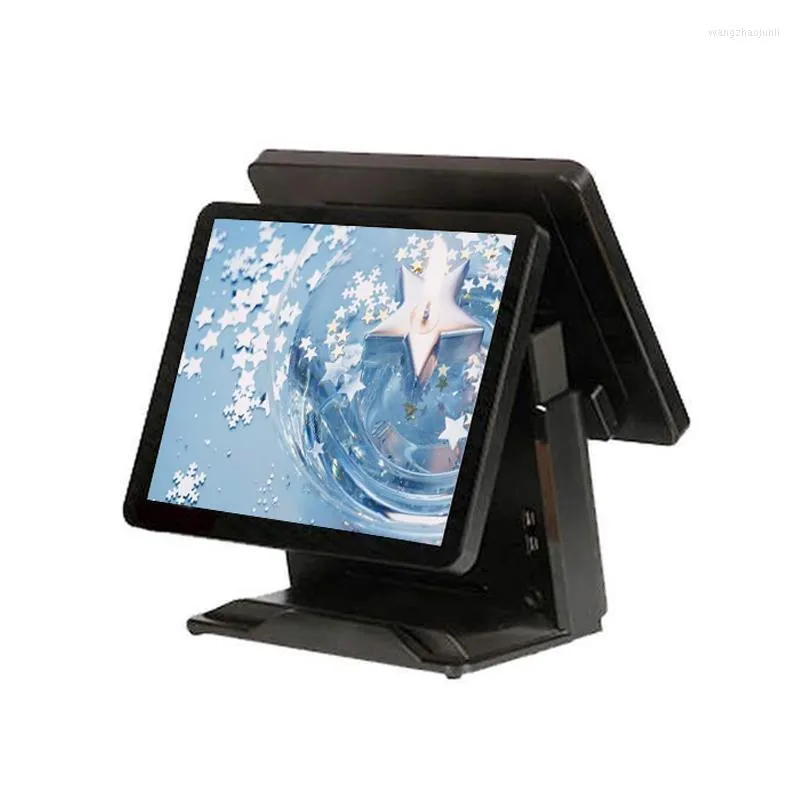 Retail Cashier Machine Dual Display 15 Inch Touch Screen Terminal Point Of Sales System