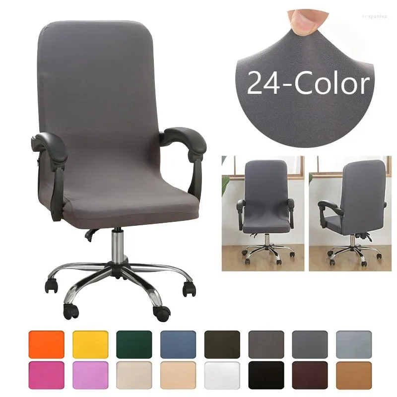 Coperture per sedia 24 Office elastico solido Office Elastico Spandex Computer Game Slipcover Protectorazioni poltricella a propulsione polvere M/L 1pc