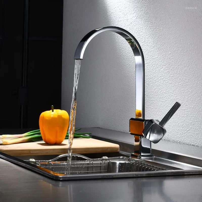 Kitchen Faucets 360 Degree Rotation Single Handle Hole Faucet Mixer Sink Tap Modern And Cold Water