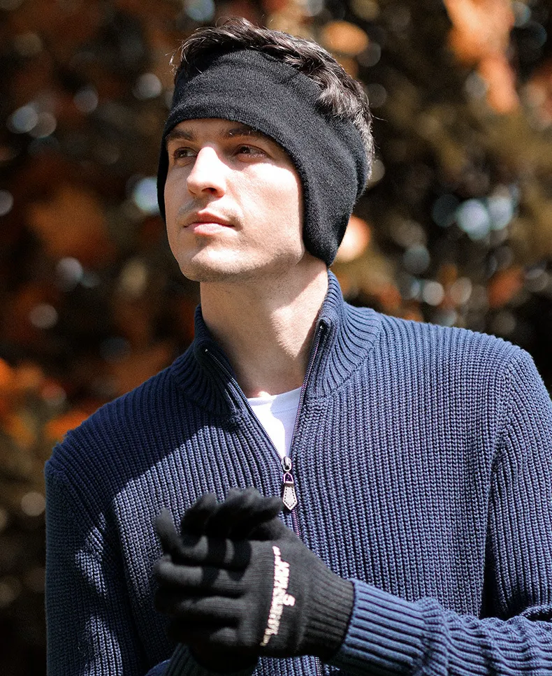 Orejeras de invierno para hombre, orejeras cálidas para deportes al aire  libre, equitación, esquí, a prueba de viento, doble capa