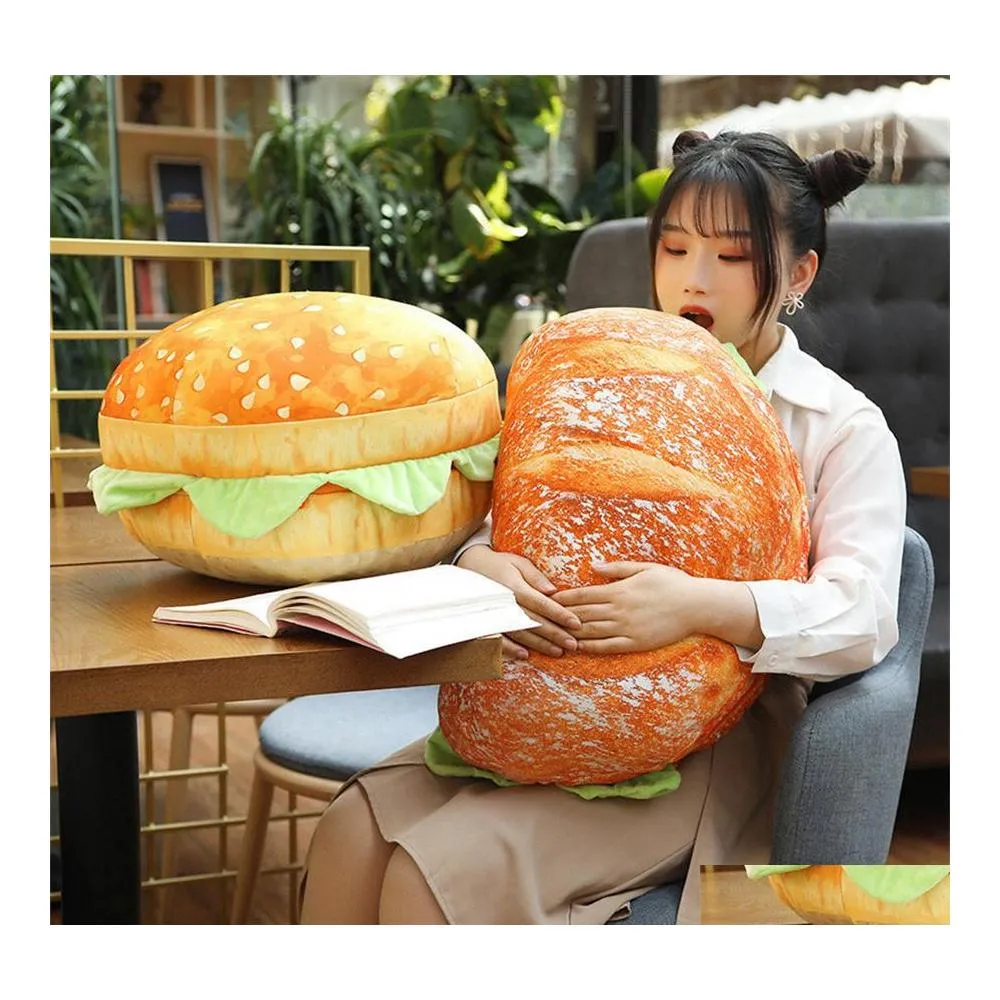 Other Home Textile Creative Hamburger Bread Transformed Into Cushion Back Lovely Lazy Floating Window On The Ground Thickened Studen Otuqh