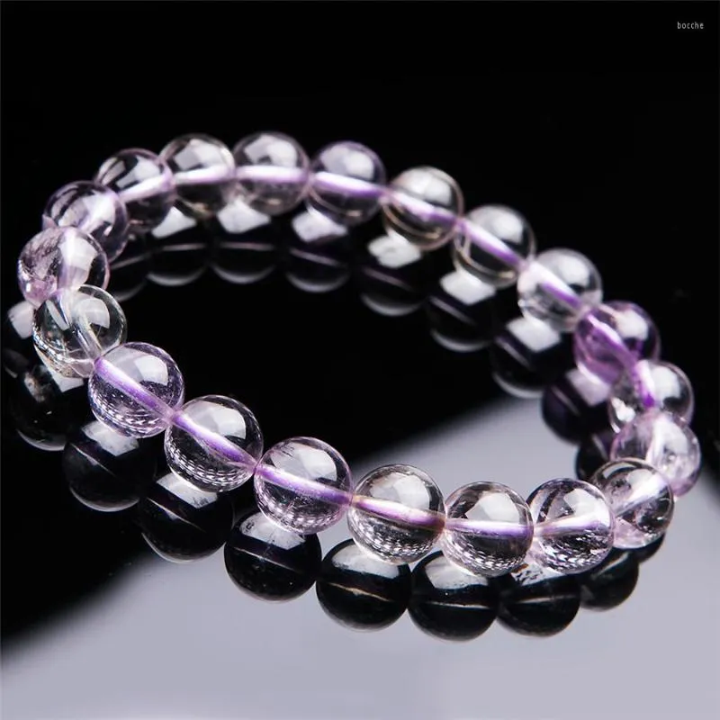 Strand Toptan 10mm Orijinal Mor Doğal Kunzite Bilezikler Kadınlar İçin Lady Charm Streç Yuvarlak Kristal Boncuk Bilezik