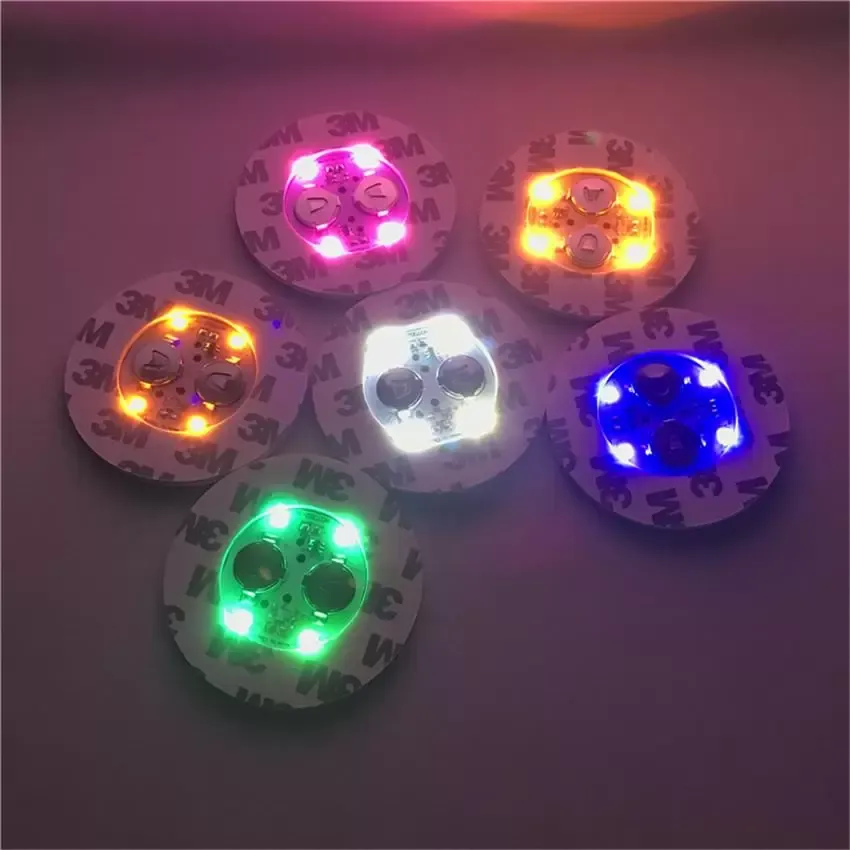 LED Lumious Bottle Stickers Coasters Lights Battery Powered LED Party Drink Cup Mat Decels Festival Nightclub Bar Party Vase Lights E3501