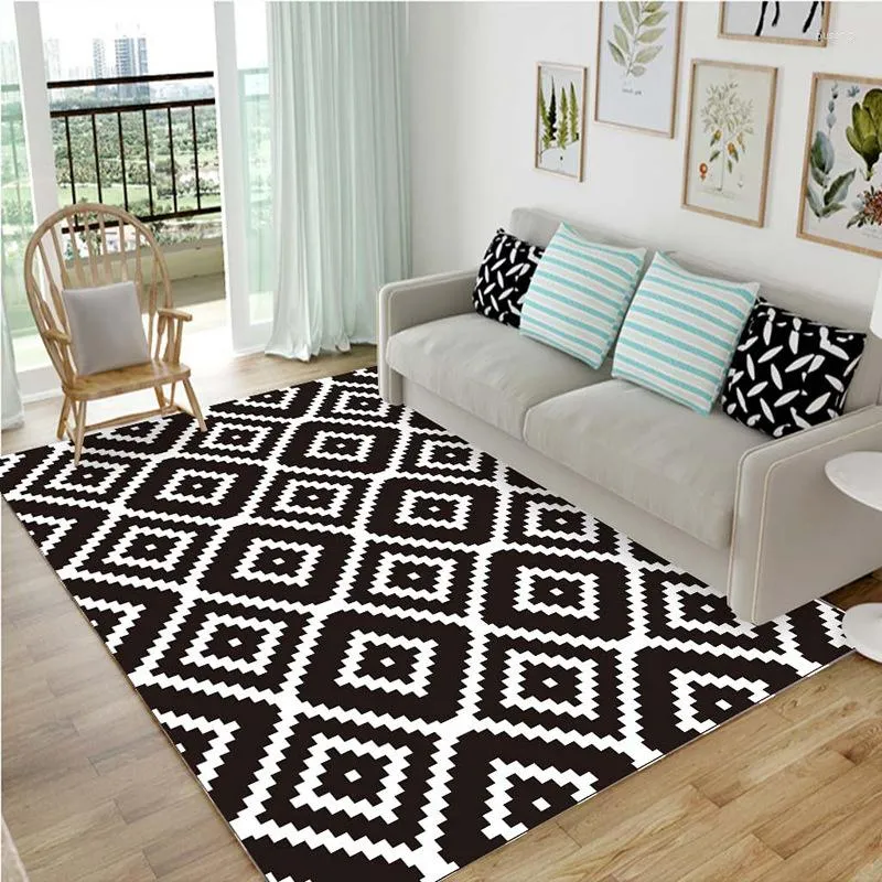 Black White Long Kitchen Carpet Floor Mat Living Room Hallway Area Rugs  Doormat Anti-Slip Entrance Door Mats Home Decor DropShip
