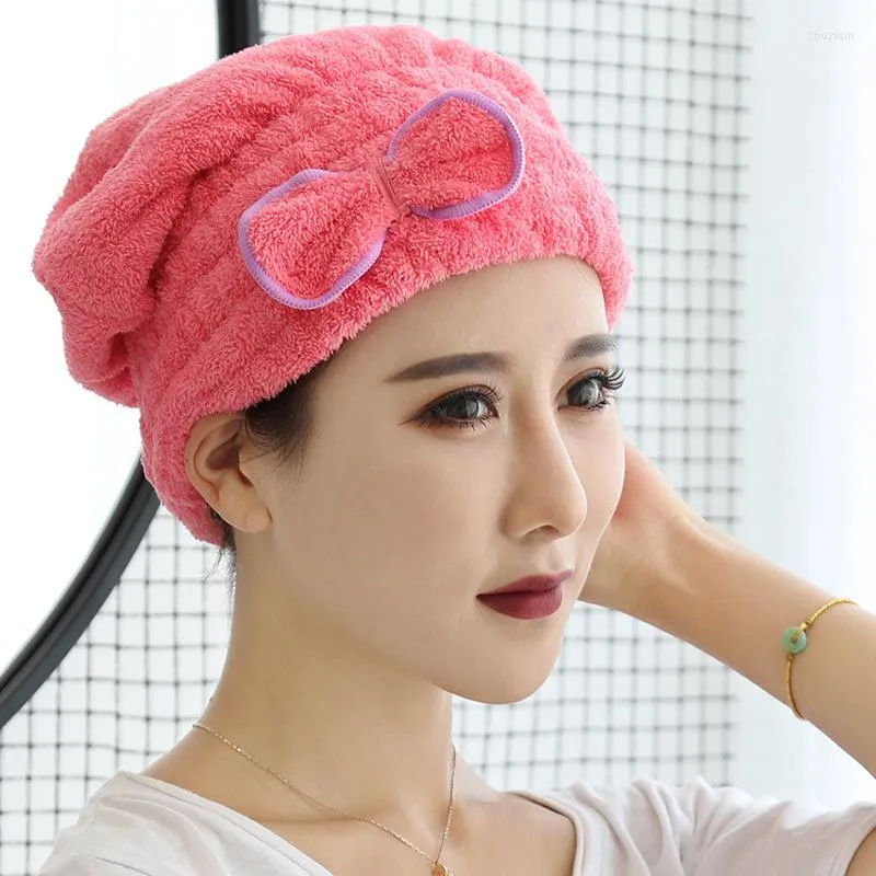 Toalha 6 cores Microfiber Solid Solicy Hair Hat Turban Women Girlies Ladies Bap Bathing Secying Head Wrap 2022