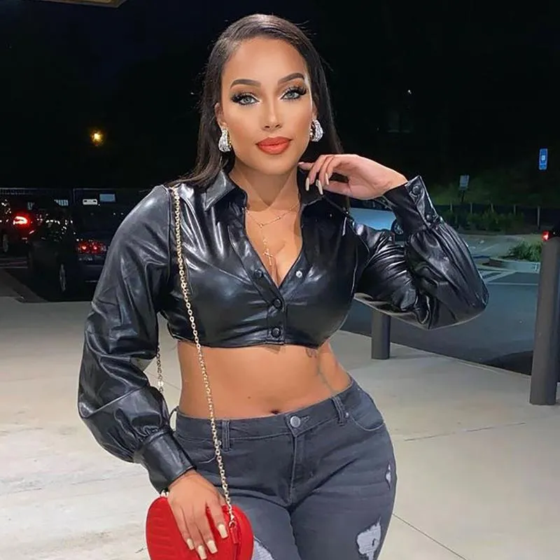 Veste en cuir crop top sale