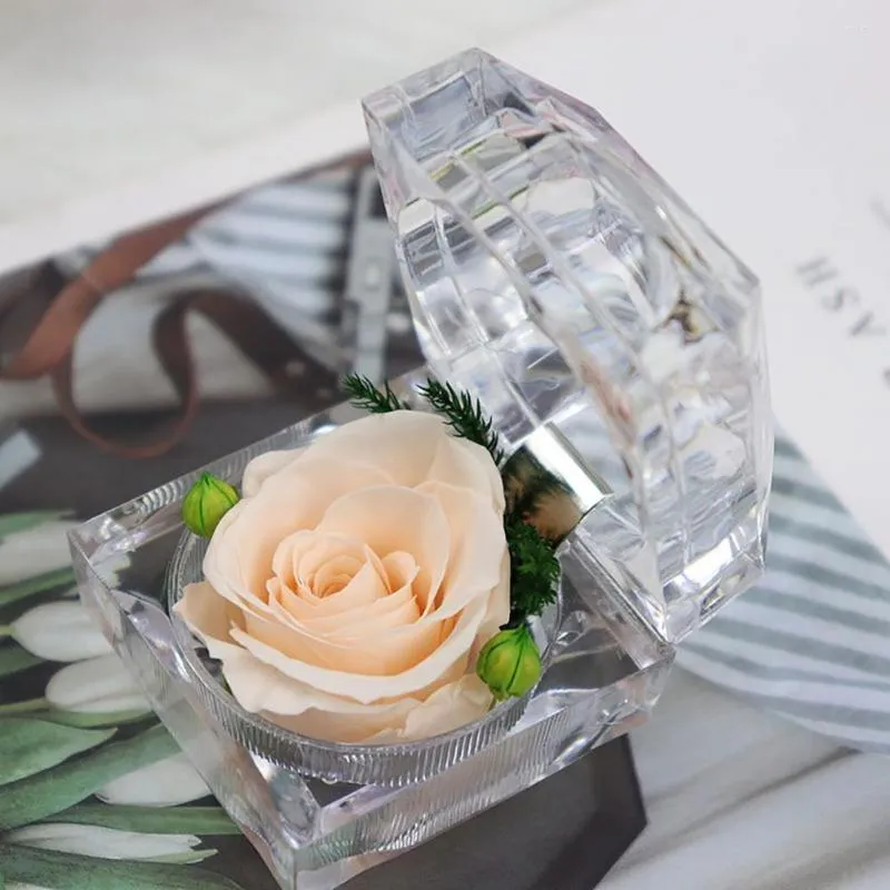 Sieraden zakjes mode eeuwige rose ring doos gepersonaliseerde fluweel bruiloft originaliteit cadeau valentijns verloving sieraden verpakking
