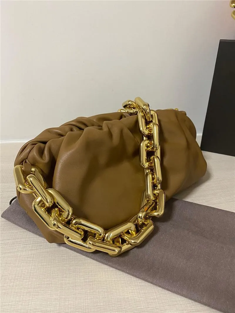 Bolso de mano de cuero con cadena, bolso de hombro marrón, calidad 7A, tamaño 31x12x16cm, diseñador de lujo