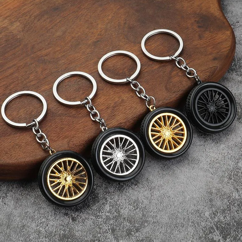 PVC Auto Wheel Hub KeyChain Rim Alloy Car Wheels Söt nyckelkedja