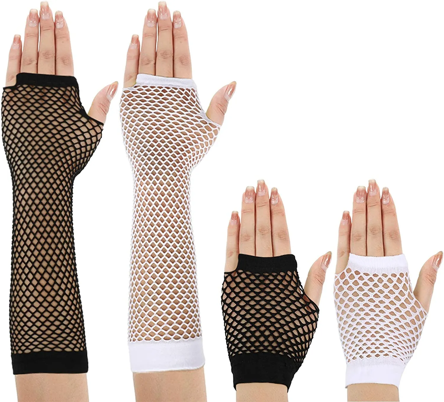 Calentadores de brazos sin dedos para mujer, guantes elásticos de invierno, guantes acrílicos Calentadores de brazos sin dedos para mujer, guantes elásticos de invierno, guantes acrílicos