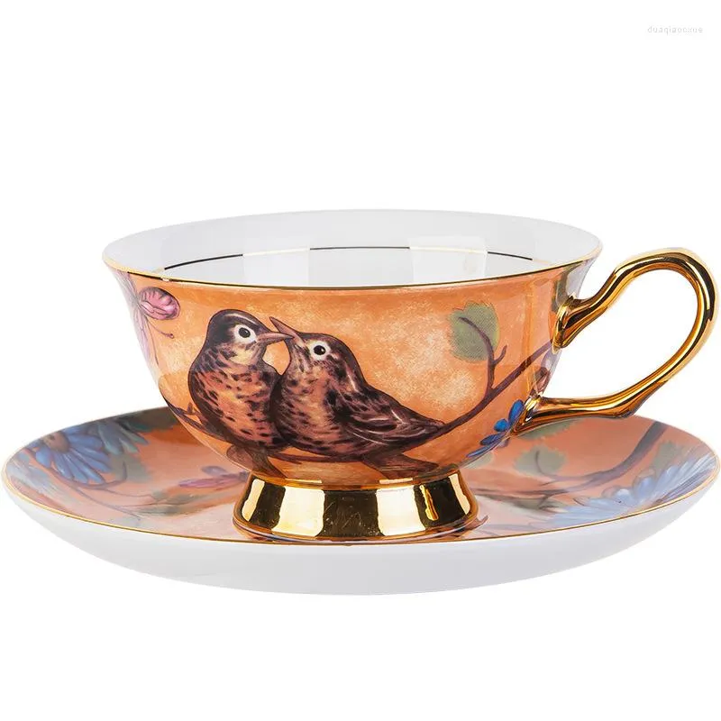 Koffie thee sets Bone China Cup en Saucer Set Garden Style Ware Middag Hoog uiterlijk voortreffelijke snoep