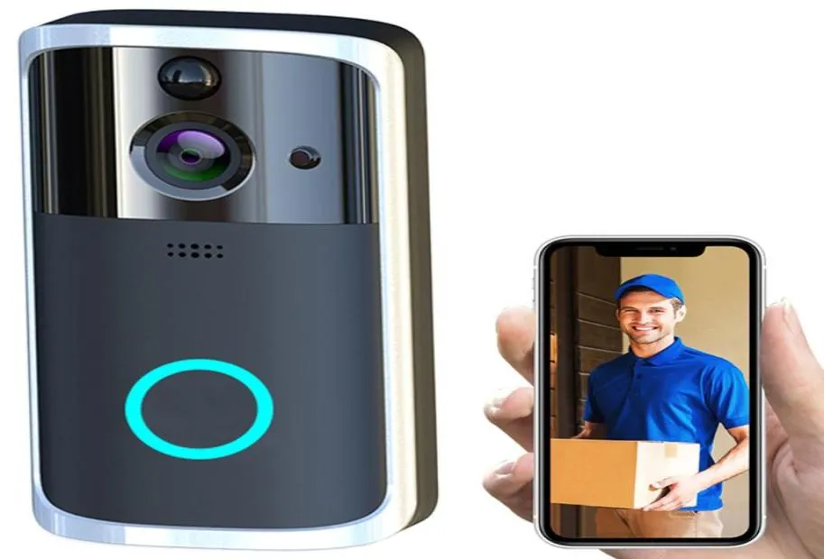 Умный дверной звонок HD Camera Wi -Fi беспроводной звонок Intercom Videoee для квартир Дверь Колокол для телефона Home Security Cameras4220845