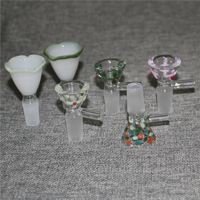 14,4 mm Glasschüssel, Trichter, Gleitstück für Bongs, Tabakraucher, männliche Schüsseln, 5 mm berauschende dicke Wasserpfeifenbong