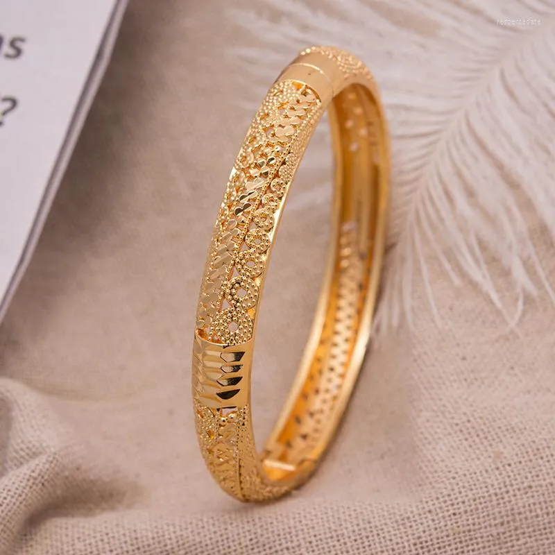 Bangle 1pcs/Lot Fashion Classic Flower Women's Women's For Women Girl Gold Color Mopper Bracelet Mounting Простые модные украшения