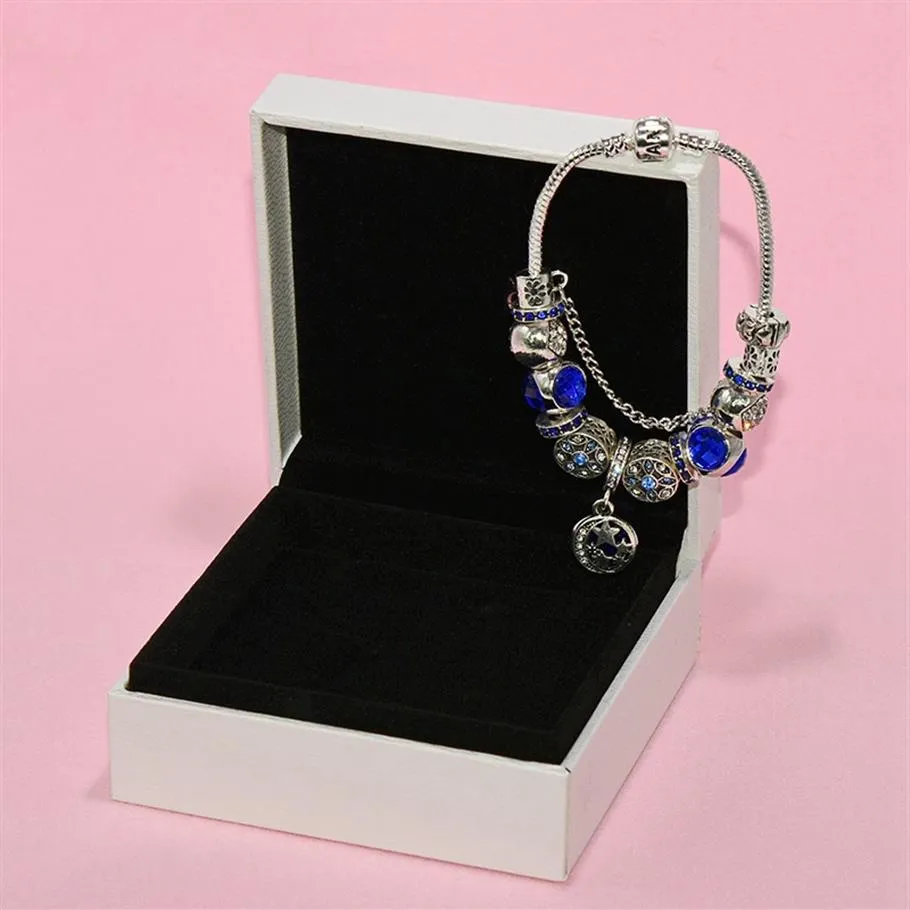 NOUVEAU DISC DISC CHARM BRACET PENDANT POUR PANDORA Silver plaqué DIY Star Moon Breded Bracelet avec Box Box Gift328i