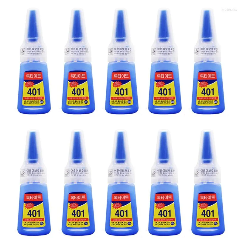 Gel per unghie 10p Multifunzionale 401 Colla istantanea 20g Forte adesivo Art Flash Decorazione acrilica Materiale per ufficio e scuola