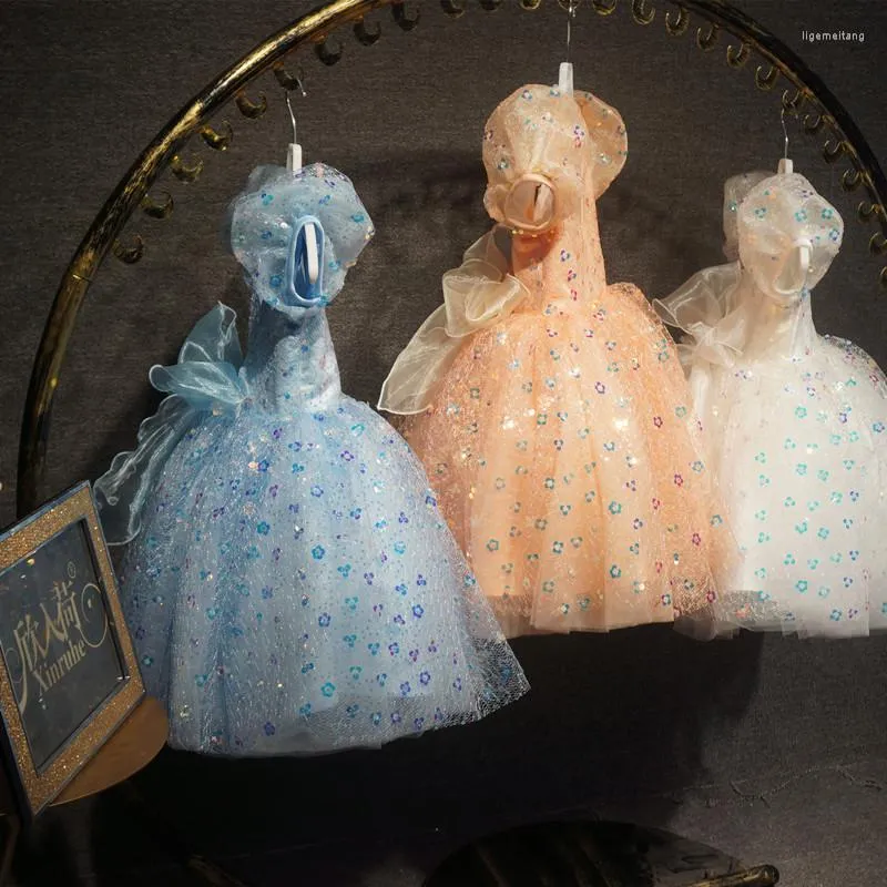 Robe de fille Baby's First Birthday Sequins Party Prom Robe Holy Feast Performing Performance POGRAMENT PO PO