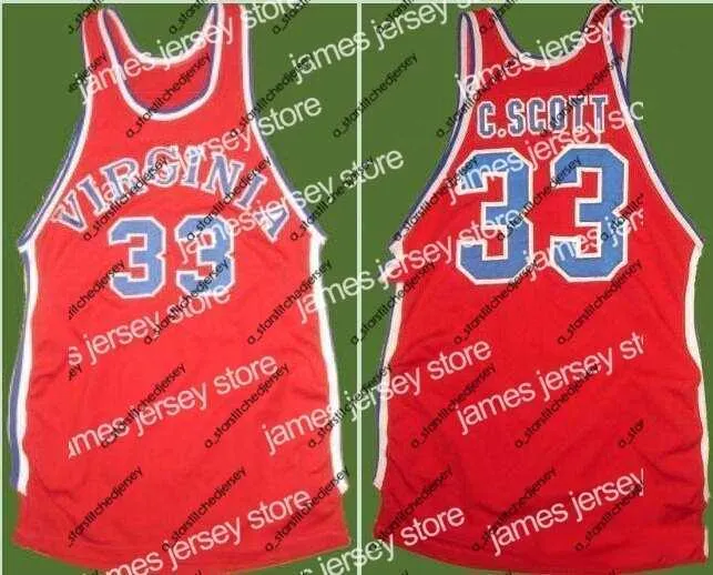 Maglie da basket Maglie da basket personalizzate XXS-6XL Vintage Men # 33 Charlie Scott WHITE Road RETRO Home Tessuto a rete Ricamo completo Taglia S-4XL o personalizzato qualsiasi