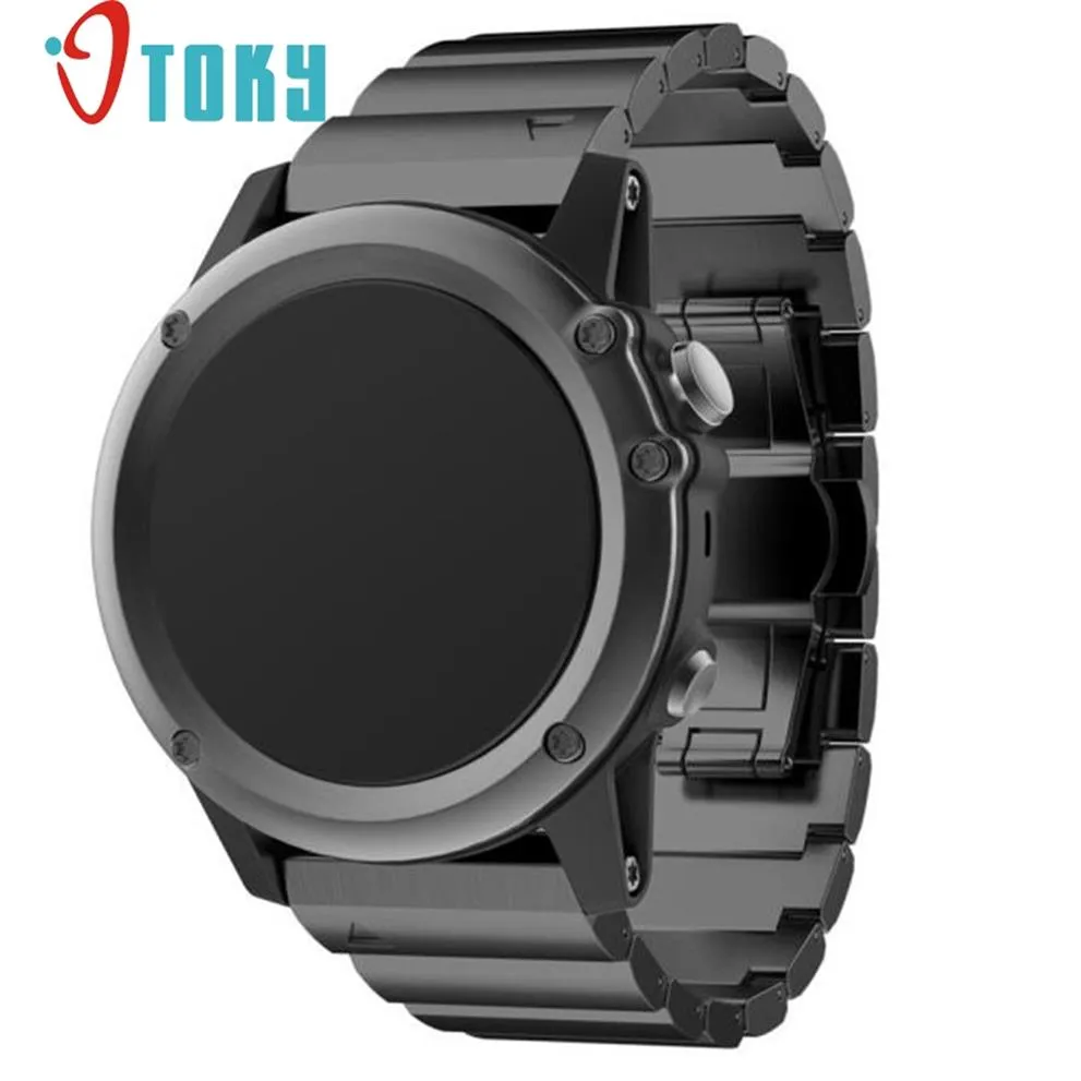 Otoky fabuloso metal aço inoxidável relógio de pulso Strap para Garmin 3 HR #217s