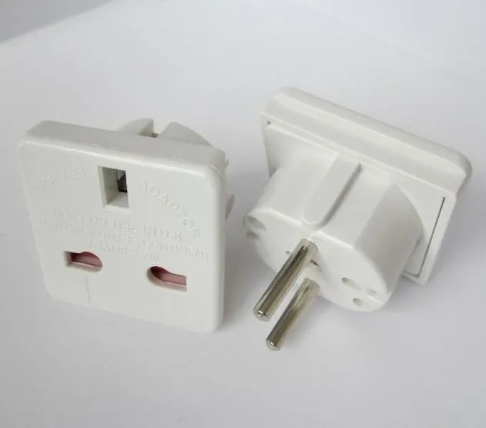 Великобритания в евро ЕС AC Power Power Travel Adapter Adapter Adapter Converters White