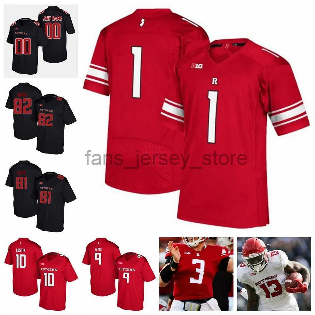 NCAA Rutgers Scarlet Knights College Football Maillots Elorm Lumor Jersey Isaih Pacheco Jonathan Hilliman Justin Davidovicz Cousu sur mesure