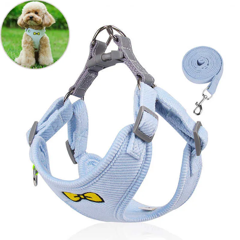 Colliers de chien Laisses 2 Pack Harnais et laisse pour chien Ensemble Harnais de gilet pour chiots pour petits chiens moyens Chihuahua Bulldog Sangles de poitrine de voyage en plein air T221212