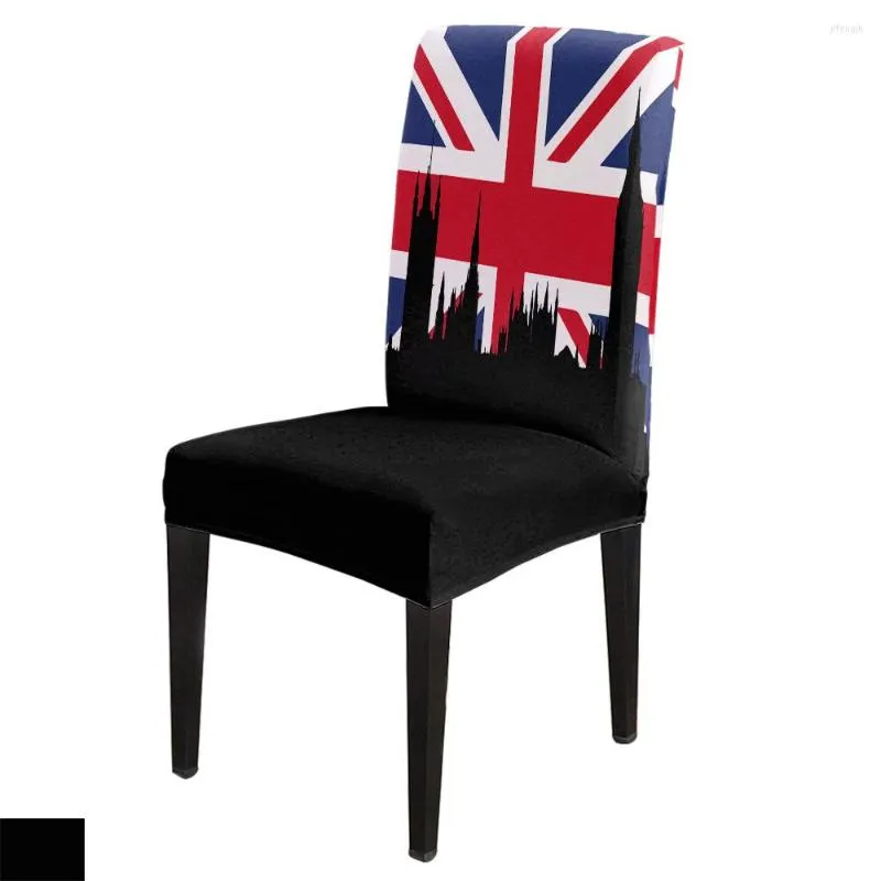 Coprisedie da pranzo bandiera britannica silhouette copertura Big Ben spandex elastico forniture per matrimoni