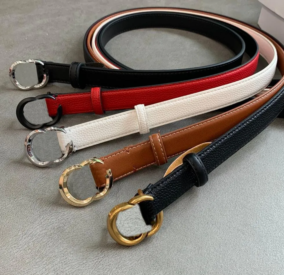 2023 New Style Womens Double Letter Buckle Belt Designer Narrow Belt