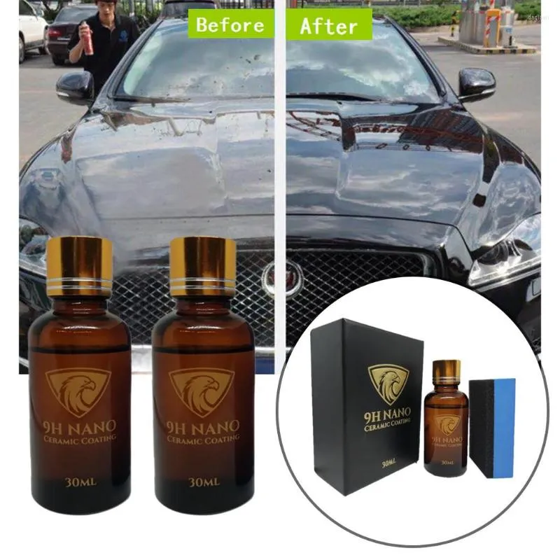 Solutions de lavage de voiture, 2 pièces, 30ml, liquide d'oxydation 9H, revêtement en céramique, ensemble de revêtement de verre Super hydrophobe, style de voiture