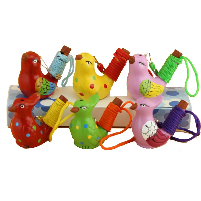 Färg keramisk fågelform visselpipa föremål vatten ocarina sång kvittrar badtid leksaker gåva hantverk whistle 0426