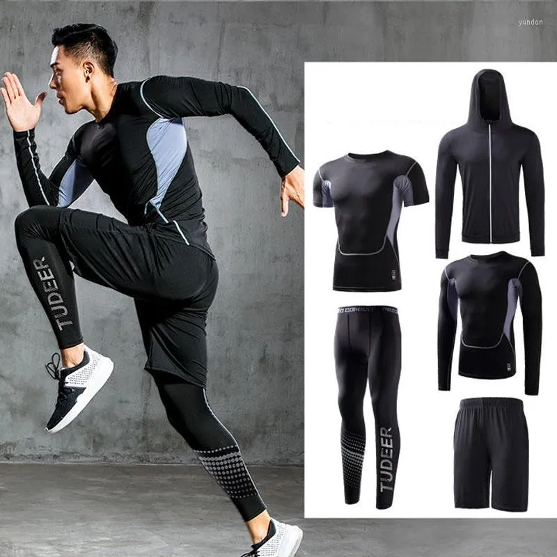 Set da corsa Tuta da uomo Abbigliamento da palestra Uomo Compressione Abbigliamento sportivo Abbigliamento fitness Tute da jogging Tuta da allenamento