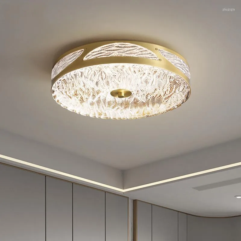 Plafoniere Deyidn Rame Oro Lampada Texture di Lusso Acqua Luce Rotonda per Interni Per Soggiorno Camera da Letto Ristorante Cucina