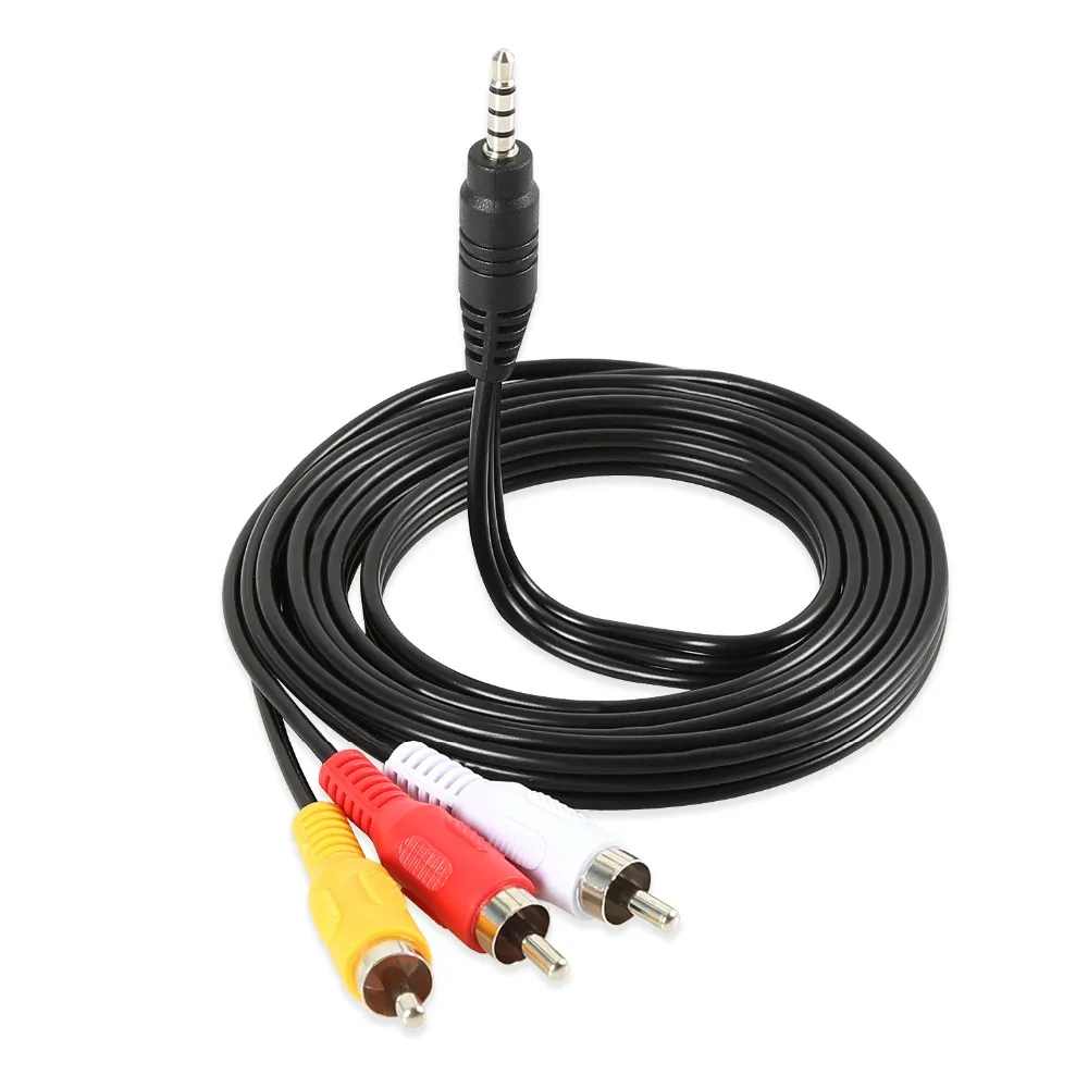 Cavi RCA maschio a 3 RCA adattatore jack da 3,5 mm Audio Aux Video Cavo AV Cavo per lettore DVD Registratore HiFi VCR TV Stereo 1,2 M