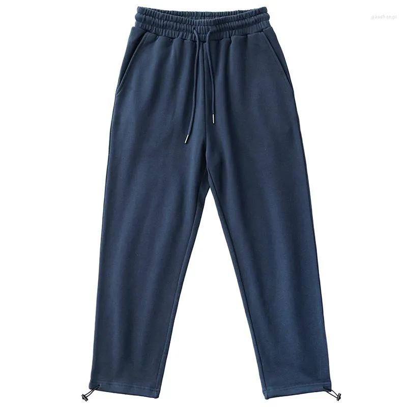 Pantaloni da uomo Pantaloni sportivi da uomo Primavera e autunno Stile giapponese pigro in cotone lavorato a maglia con coulisse Sciolto dritto Sport casual