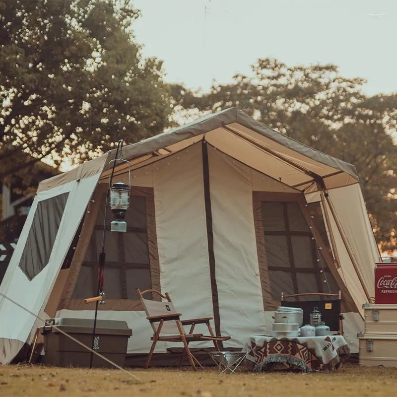 Zelte und Unterstände Offweek 4-6 Personen Glamping Outdoor-Baumwollzelt 3-Jahreszeiten-Doppelschichten Campinghaus Funky Wild