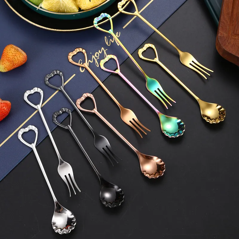 Creative shell Spoons fork 304 stainless steel coffee stirring spoon Cake dessert-spoon T9I002202