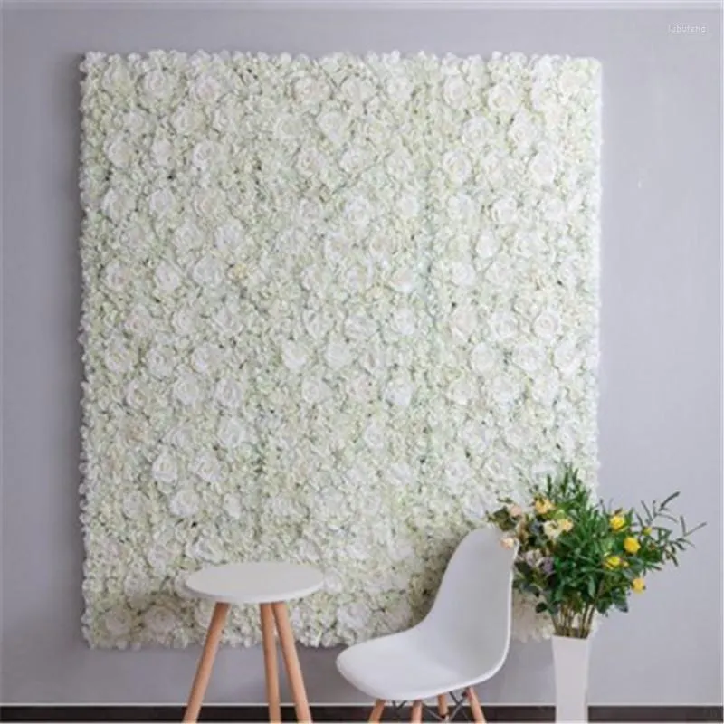 Dekorativa blommor 40x60 cm Flower Panel Wall Artificial Silk for Wedding Party Decor Baby Showerparty Bakgrund Hemdekora