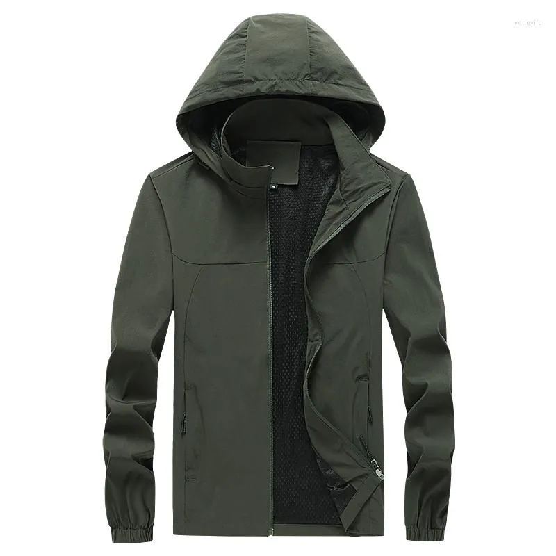 Vestes pour hommes Coupe-vent pour hommes imperméable militaire à capuche coupe-vent coupe-vent manteau décontracté printemps automne hommes vêtements 8XL