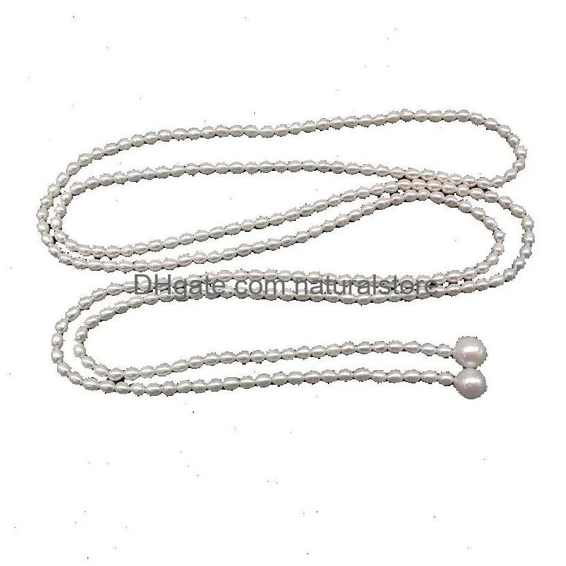 Perlenketten Lange Schichten Neue Perlenkette Barock Mode mit Süßwasserperlen 60 Zoll Tägliches Tragen Drop Delivery Jewelr Dh6Ti