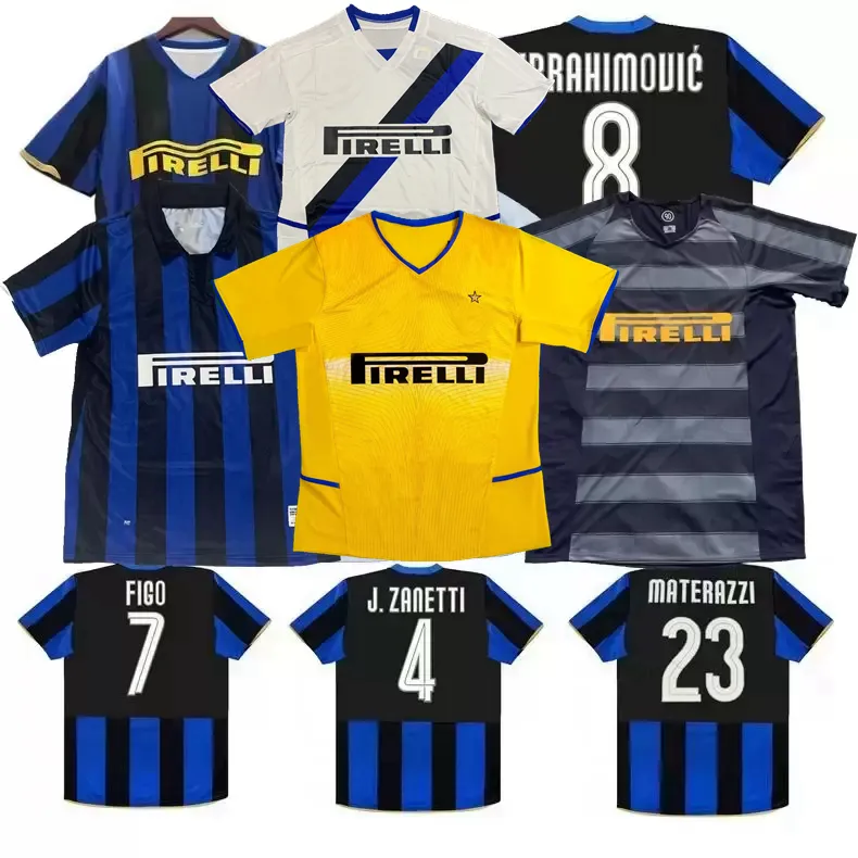 inter retro voetbalshirts 1997 98 99 2000 01 02 03 04 05 07 08 09 Ibrahimovic Figo ADRIANO Stankovic CAMBIASSO CRESPO J.ZANETTI Milan vintage klassiek voetbalshirt