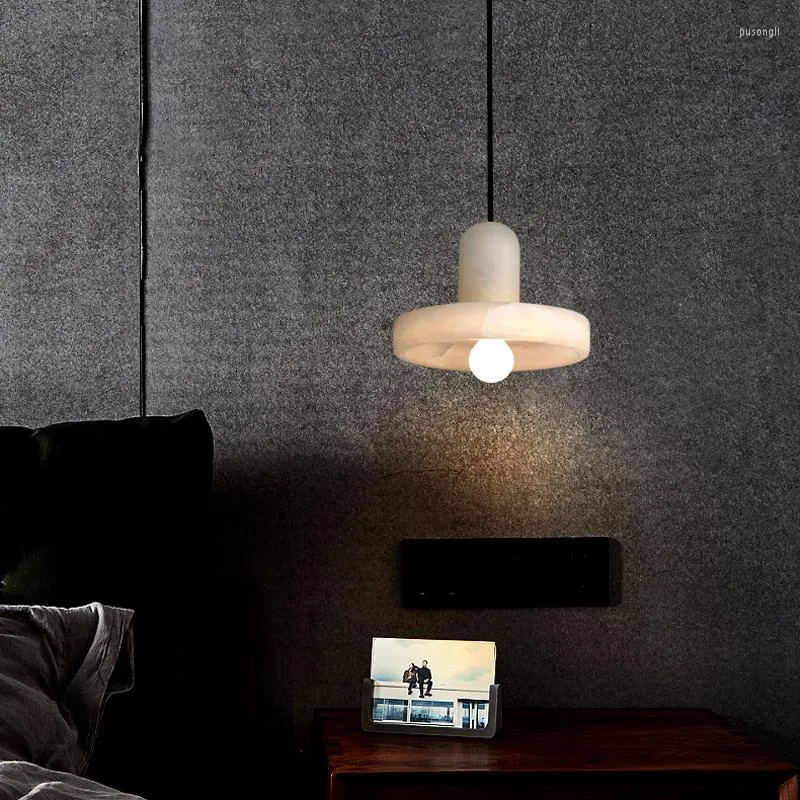 Pendant Lamps Copper Dining Room Marble Chandelier Nordic Minimalist Bar Bedroom Study Bedside Designer Creative Porch Lamp