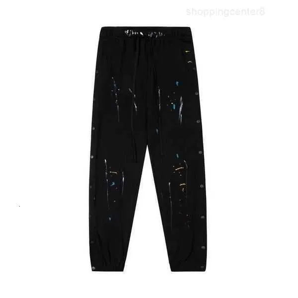 Pantalons pour hommes Galeries Dept Designer Pantalons de survêtement Sports Pantalon de survêtement évasé peint Correct Encre peinte à la main Éclaboussures Graffiti Haute