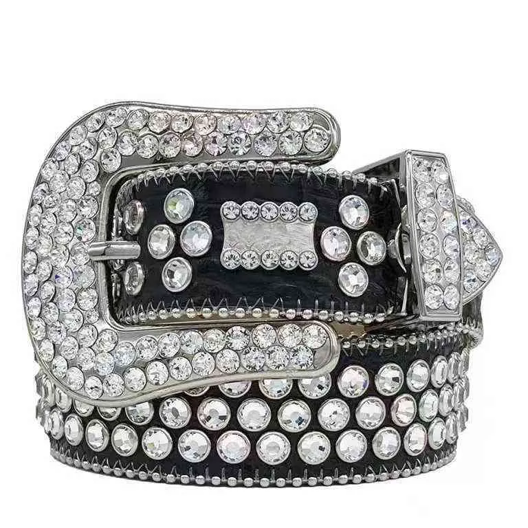 Ceintures en cuir pour femmes diamant taille ceinture luxe lettre cristal ceinture homme crâne fleur boucle classique bling ceinture jeans large hommes ceinture de créateur