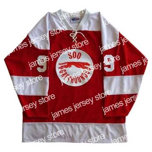 تلبس لعبة الهوكي الكلية NIK1 99 Wayne Gretzky Soo Greyhounds Hockey Jersey Embroidery Ticked أي رقم وأسماء القمصان