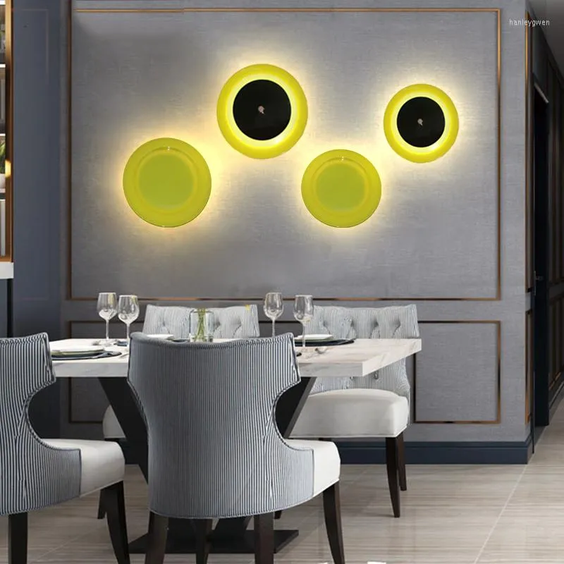 Plafoniere Arte moderna Tipo di disco Lampada a LED Corridoio Parete Cucina Illuminazione Camera da letto Soggiorno Bagliore anteriore e posteriore