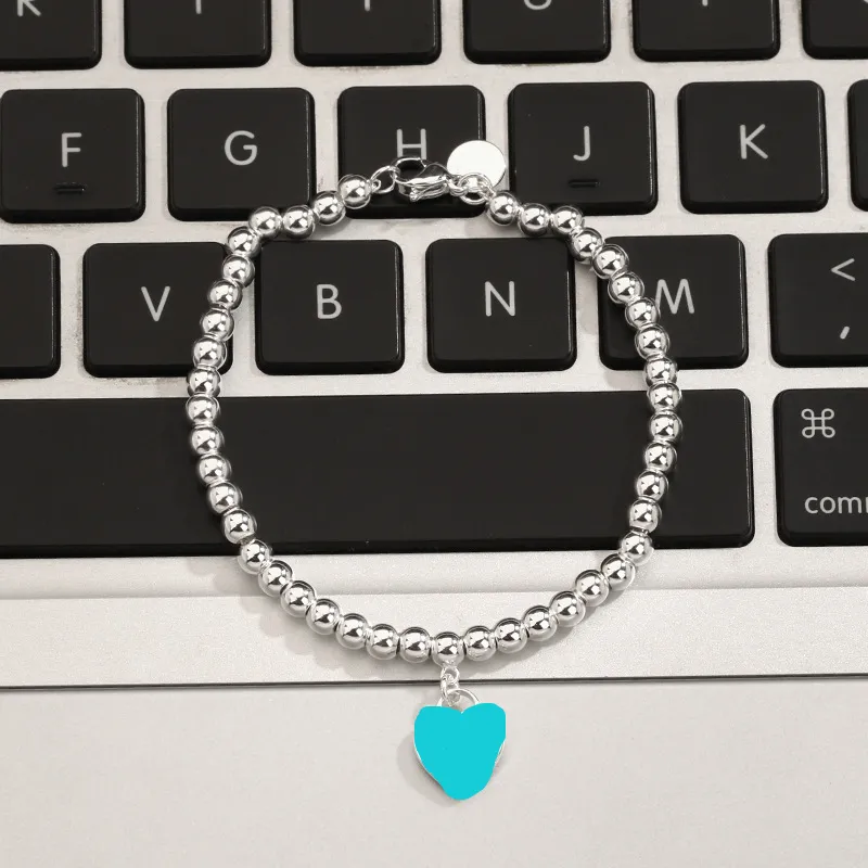 Heart Charm Bracelets Ins Brief 4mm Beads Chains Women Fashion Bracelet