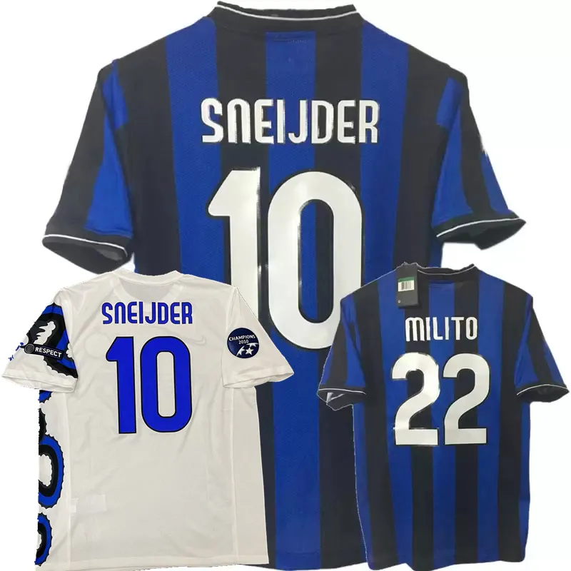 2009 2010 2011 Final Inter Retro Jerseys de futebol 09 10 11 J.ZANETTI Vieira Stankovic Maicon Motta ETO'O SNEIJDER MILITO S Camisa de futebol clássica vintage