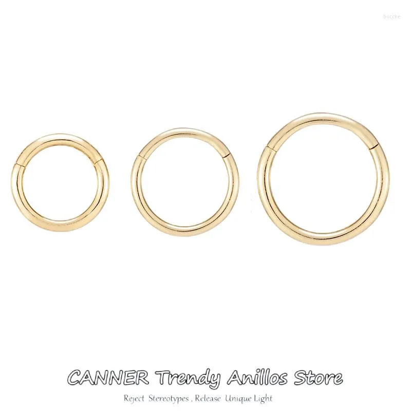 Boucles d'oreilles créoles CANNER 1pc 6/7/8/9MM 925 argent Sterling Simple cercle rond pour les femmes de mariage oreille os boucle nez goujons bijoux