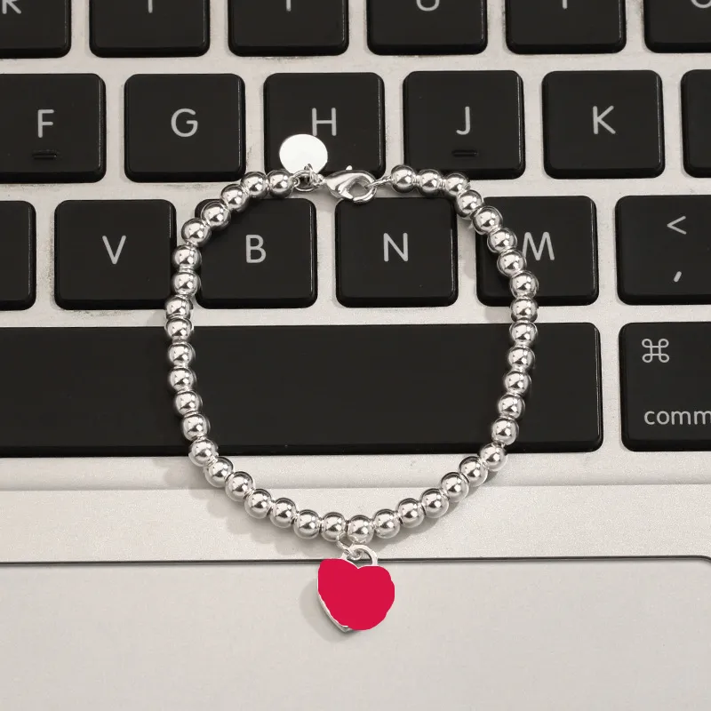 Heart Charm Bracelets Ins Brief 4mm Beads Chains Women Fashion Bracelet