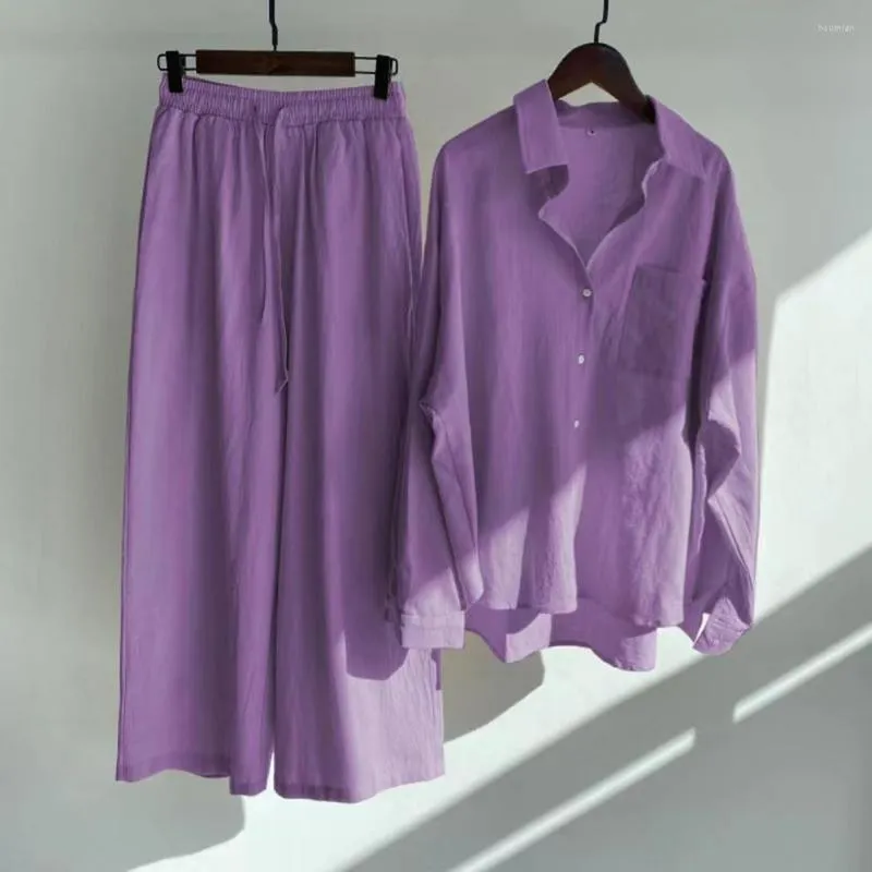 Women's Two Piece Pants 2 Pcs/Set Blouse Trousers Suit Trendy High Waist Women Outfit Set Comfortable Tops Daily Clothes
